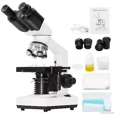 40X-2500X Binocular Compound Microscope With Double Layer Mechanical Stage USA • $169.99