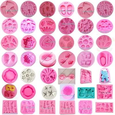 $3.18 • Buy Silicone Mold 3D Fondant Sugarcraft Chocolate Candy Ice Mould Cake Decor Tools