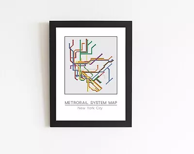 Minimalist New York City Metro Map • $80