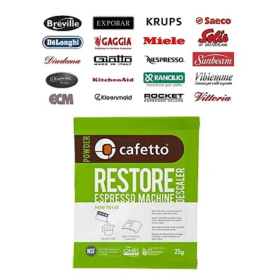 20X CAFETTO Restore Coffee Express Machine Descaler Equipment Cleaner 25g Sachet • $38.53