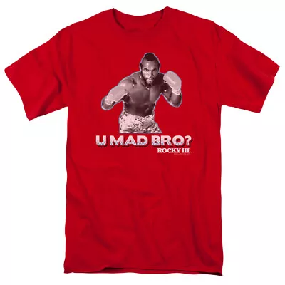 Rocky U Mad Bro T Shirt Mens Licensed Boxing Movie Tee Balboa Clubber Red • $17.49
