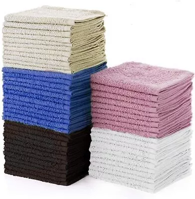 SIMPLI-MAGIC 79264 Cotton Washcloths Size: 12”x12” Multi Color 50 Pack • $473.83