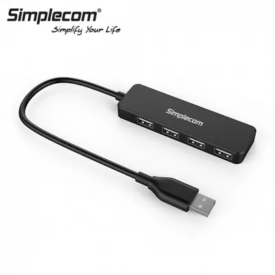 Simplecom USB 2.0 Hub 4 Port USB Port Expander Splitter Ultra Slim High Speed  • $12.95
