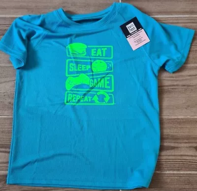 Eat Sleep Game Repeat - Neon Green Gaming Kids T-shirt - Personalise • £6.99