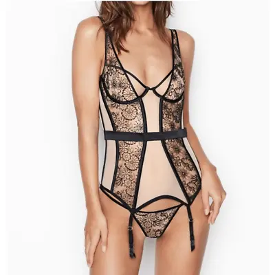 Victoria’s Secret Very SextEmbellished Lace Merrywidow Corset New Large • $69.99