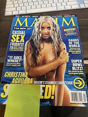 Maxim Magazine #61 January 2003 Christina Aguilera Ray Liotta Sports Beer Sex • $15