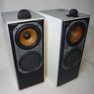 B&w Bowers Wilkins Dm-7 Dm7 Speakers Set Pair White England Made Cosmetic Issues • $199.99