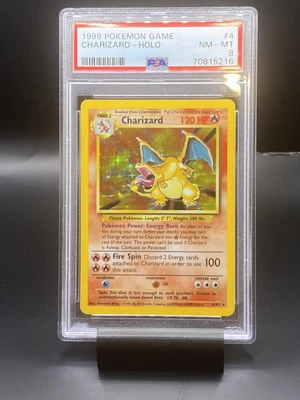 $515 • Buy 1999 Pokemon Charizard Base Set 4/102 PSA 8 NM-MINT