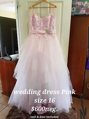 $600 • Buy Wedding Dress PINK Size 16
