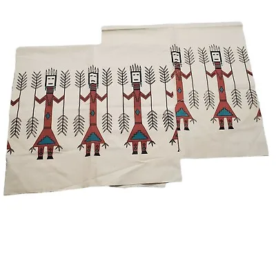 Vtg Hopi Kachina Doll Medicine Native American Indian Pillow Block Panel Fabric • $39.99