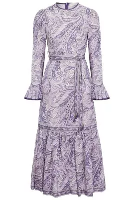 Zimmermann Brighton Paisley Frill Midi Dress Size 2 • $110.50