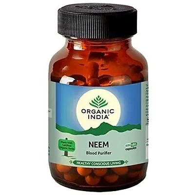 Organic India Neem 60 Capsules- Natural Blood Purifier Anti Acne Skin Wellness • £12.17