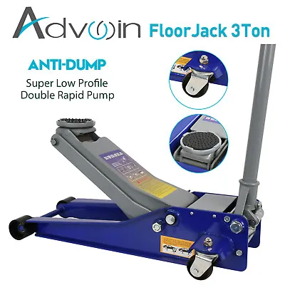 Super Low Profile Floor Jack 3-Ton Hydraulic Trolley Quick Lift Dual Pump • $206.99