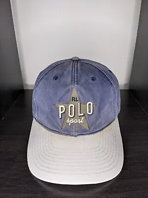 Vintage Polo Sport Ralph Lauren Cap Hat One Size Blue 1990s Star Logo RL 67 Rare • $277