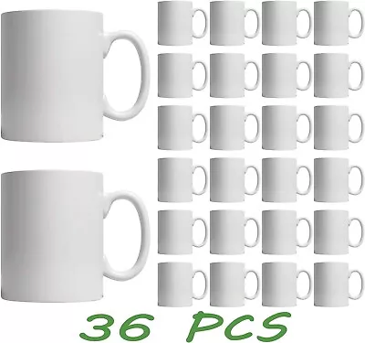 36pcs Blank White Mugs 11OZ Sublimation Coated Mugs Heat Press Cups + STYROFOAM • $75.99