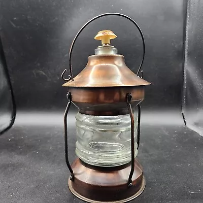 Lantern Bottle Liquor Decanter How Dry I Am Music Box Glass Metal With Spout Lid • $28.79