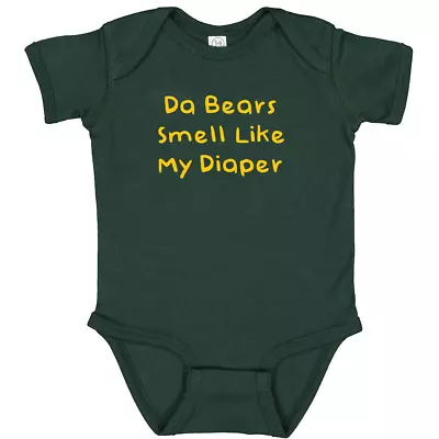 Green Bay Packers Fan Da Bears Smell Like My Diaper Baby Bodysuit • $10.99