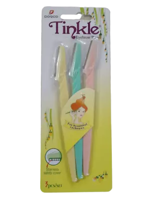 TINKLE Eyebrow RAZOR By DORCO | Trimmer Bikini Facial Hair Shaver | 3 Piece Set • £2.99