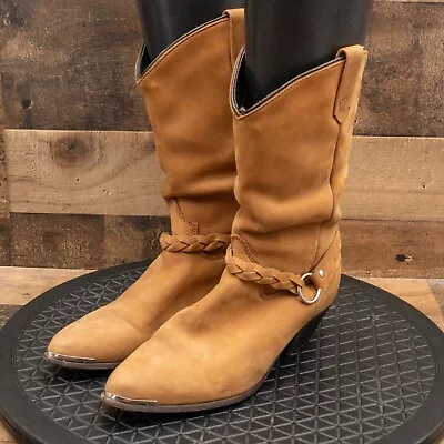 Oak Tree Farms Womens Boots Vintage Retro Tan Leather Classic Cowgirl Size 7 • $51.77