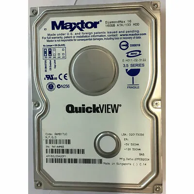 4R160L0 - Maxtor 160GB 5400 RPM IDE 3.5  HDD • £46.36