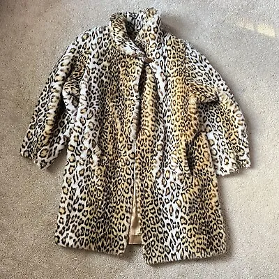 $62 • Buy Vintage 1970s Union Made USA Faux Cheetah Coat Jacket Womens EUC