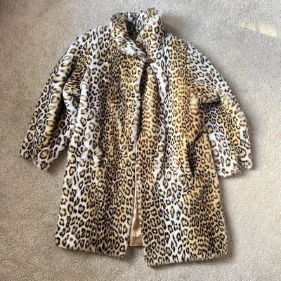 $62 • Buy Vintage 1970s Union Made USA Faux Cheetah Coat Jacket Womens EUC