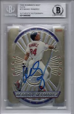 Manny Ramirez Cleveland Indians 1996 Bowman's Best Cuts Signed Card Beckett BAS • $74.99