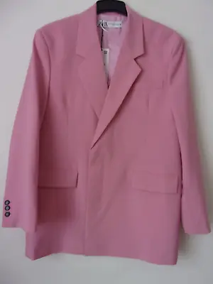 Zara Pale Pink Oversize Double Breasted Blazer Jacket Size XS / S RRP£99.99 READ • $50.52