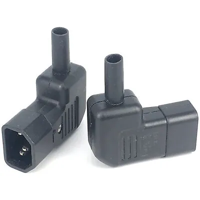 2x IEC C14 Right Angled Power Cord Connector IEC 320 C14 90 Degree Male Plug • $10.79