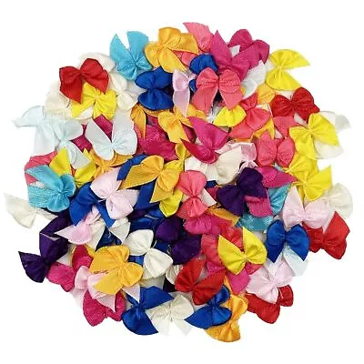 Mini Satin Ribbon Bows 200pcs Small Ribbon Bows Flowers DIY Appliques Crafts... • $14.86