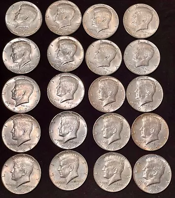 1965-1969 Kennedy Half Dollar  Lot Of 20 Coins 40% Silver AU/UNC • $63