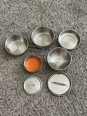 $20 • Buy Melissa Doug Play Metal Stainless Steel Cookware Pots Pans Kids Play READ