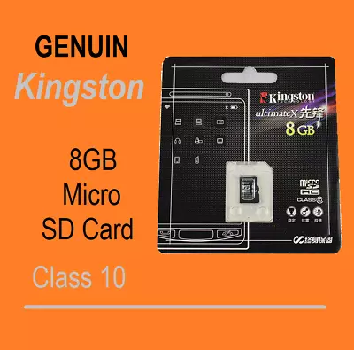 GENUINE New Kingston 8GB Class10 SDHC Mirco SD TF Card   • $9.99