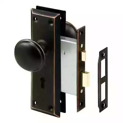Prime-Line E 2495 Mortise Keyed Lock Set With Classic Bronze Knob Doorknob • $25