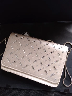 $12 • Buy Womens Evening Bag Diamonte Cream, Silver. Forever New Brand  . Used Once. Great