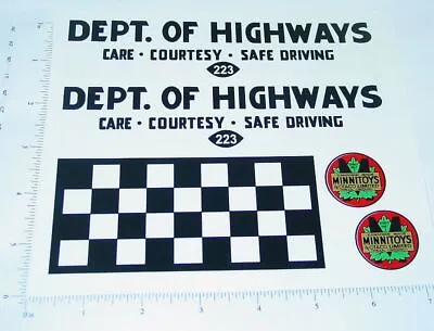 Otaco Minnitoys Dept. Of Highways Truck Stickers MN-006 • $22