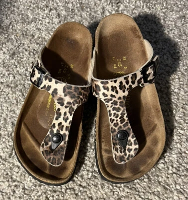 £25 • Buy Birkenstock Papillio Leopard Print Gizeh Size 38. Good Used Condition.