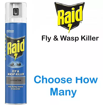 Raid Rapid Fly Wasp Killer Spray 300ml Choose How Many - Fast Freepost • £7.95