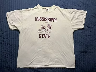 Vintage Nike Mississippi State Bulldogs Football T Shirt Men’s XXL White • $30