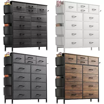 12 Drawer Dresser For Bedroom Fabric Chest Of Drawers Side Pockets Nursery Lot • $89.99