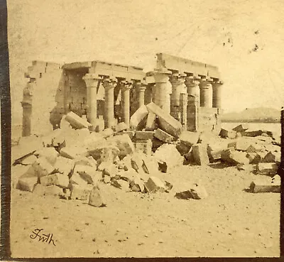 Stereoview - The Temple Of Maharraka Nubia EGYPT By Francis Frith • $6.22