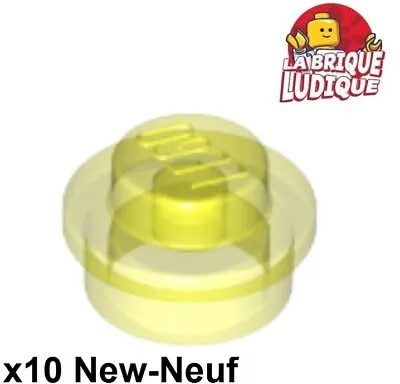 LEGO 10x Flat Round 1x1 Straight Side Trans Neon Green Yellow Fluo 4073 New • $3.50