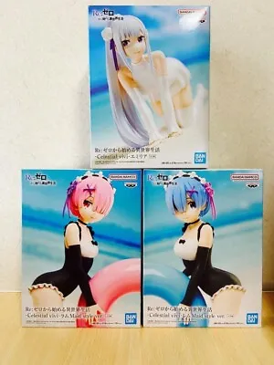 Re Zero Rem Ram Emilia Figure Celestial Vivi School Maid Style Ver. Set Of 3 • $50.33