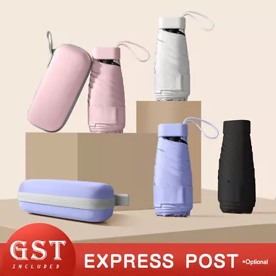 $4.89 • Buy Mini Pocket Umbrella Anti-UV Sun/Rain Windproof 6 Folding Ultra Light Umbrella A