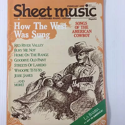 Vintage Sheet Music Magazine February 1988 Songs Of The American Cowboy Songbook • $9.06