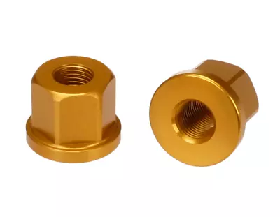 3/8  X 26T REGULAR Bicycle Axle Nuts 7075 Aluminum (PAIR) DARK GOLD • $13.99