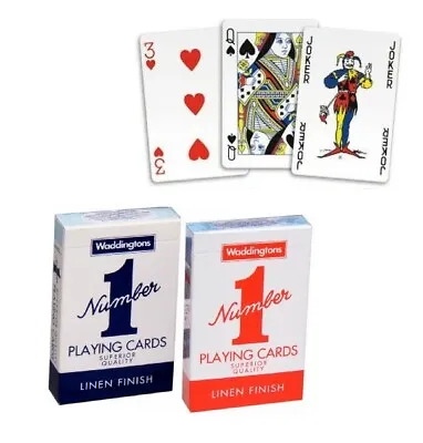 £8.49 • Buy Waddingtons No.1 Classic Playing Cards Decks Of Red & Blue Poker Game Brand New