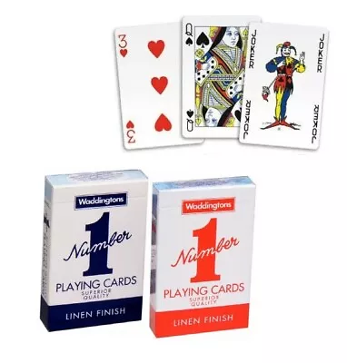 Waddingtons No.1 Classic Playing Cards Decks Of Red & Blue Poker Game Brand New • £3.45