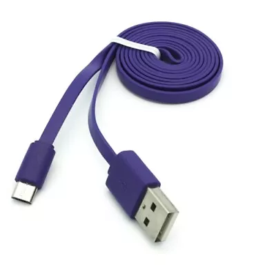 Purple 6ft Long USB Cable Flat Charger Power Wire Data Sync Cord For CELL PHONES • $10.54