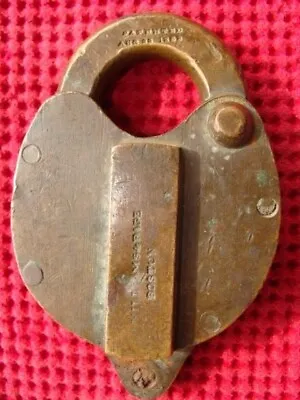Super Rare Williams & Page Car Lock P&K 1860's Old Brass Padlock No Key Original • $349.99